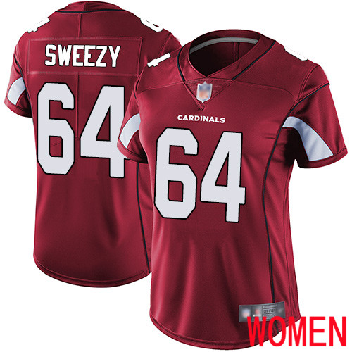 Arizona Cardinals Limited Red Women J.R. Sweezy Home Jersey NFL Football #64 Vapor Untouchable->women nfl jersey->Women Jersey